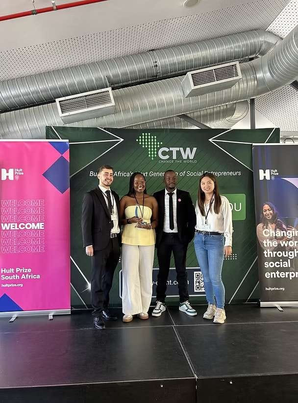 The NAVU team on stage at the Hult Prize South Africa national finals