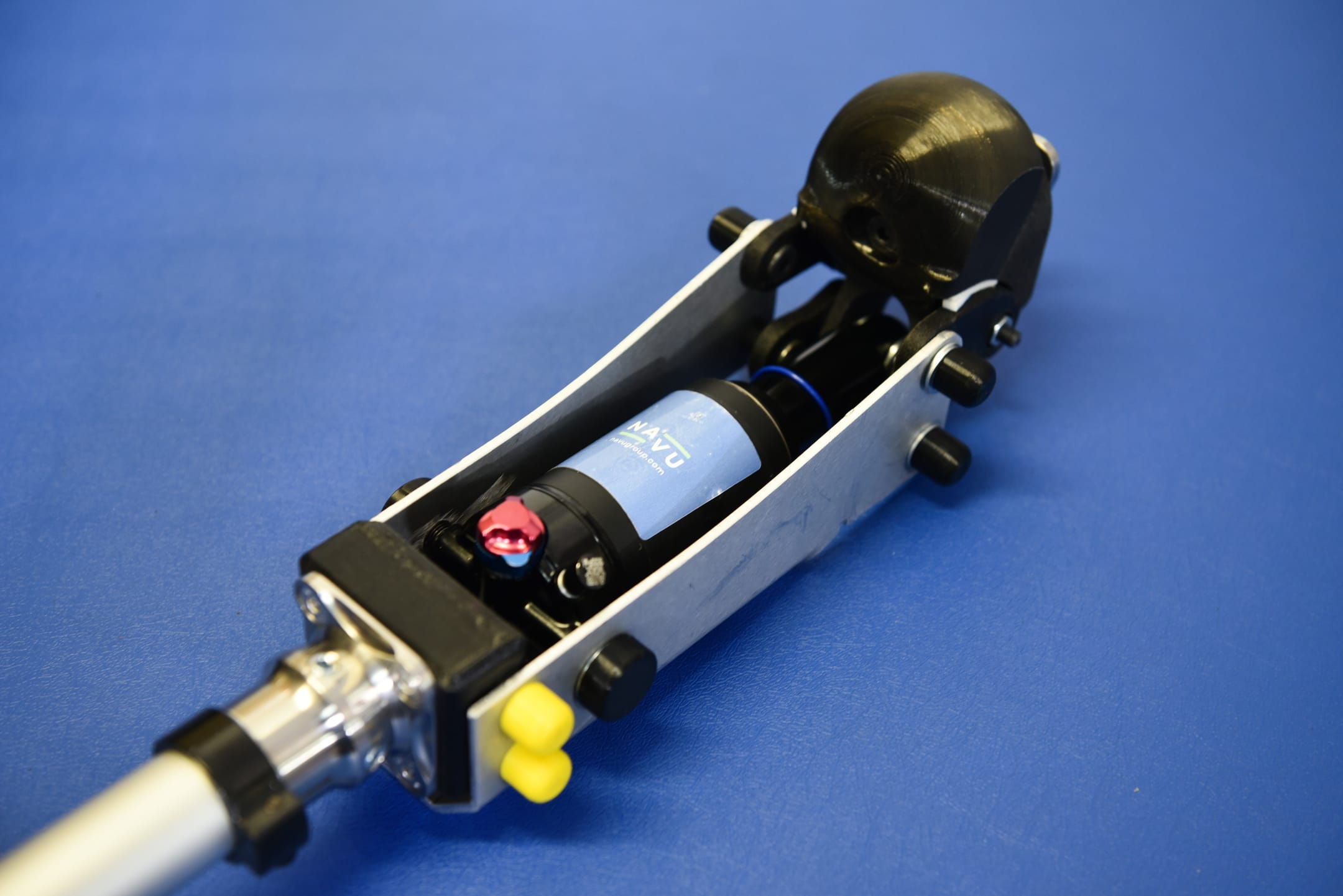 The NK Gen 1 knee mechanism, showing its modular frame and cylinder